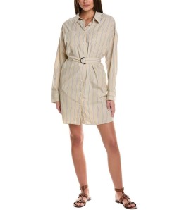 Striped Cotton Shirt Dress