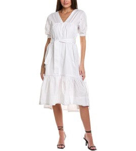 White Cotton Puff Sleeve...