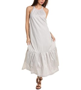 Pinstripe Halter Neck Maxi...