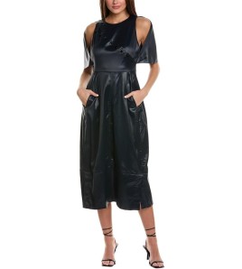 Black Faux Leather Cutout...