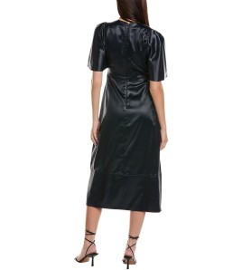 Black Faux Leather Cutout...