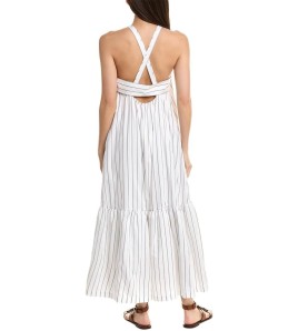 White Striped Halter Maxi...