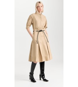 Beige Tie-Drawstring Midi...