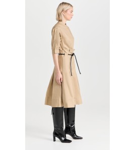 Beige Tie-Drawstring Midi...