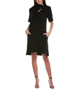 Black Asymmetric Mini Dress