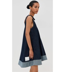 Dark Denim V-Neck Mini Dress