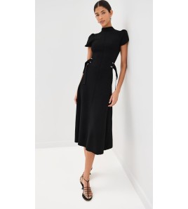 Denim Panel Midi Dress