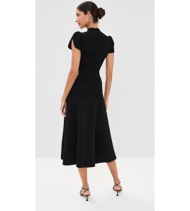 Denim Panel Midi Dress