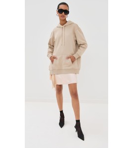 Beige Hooded Cotton...