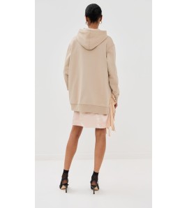 Beige Hooded Cotton...