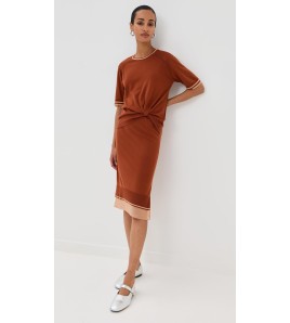 Rust Wool Dress with...